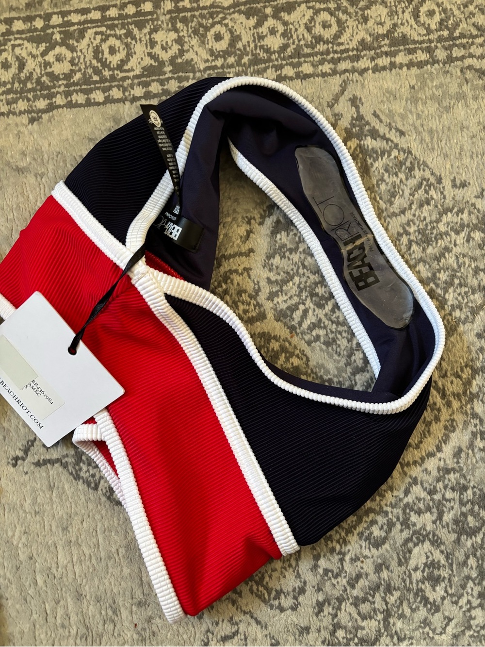 Beach Riot Navy and Red High-Waist Bikini - Picture 6 of 6